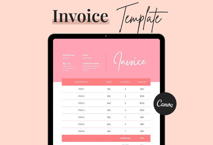 Ladystrategist Invoice Canva Template Bundle instagram canva templates social media templates etsy free canva templates