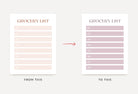 Ladystrategist Isabelline Grocery List Printable and Editable Canva Template instagram canva templates social media templates etsy free canva templates