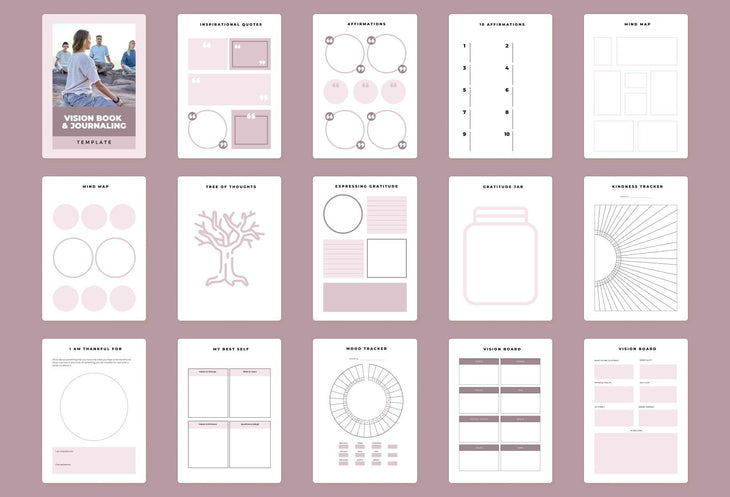 Ladystrategist Journaling and Vision Book Canva Template Printable and Editable instagram canva templates social media templates etsy free canva templates