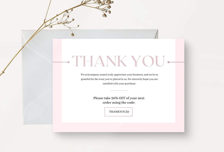 Ladystrategist Karen Printable Thank You Card Packaging Insert Note Canva Template instagram canva templates social media templates etsy free canva templates