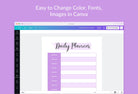 Ladystrategist Lenurple Daily Planner Printable and Editable Canva Template instagram canva templates social media templates etsy free canva templates