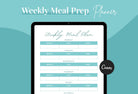 Ladystrategist Light Cyan Weekly Meal Planner Printable and Editable Canva Template instagram canva templates social media templates etsy free canva templates