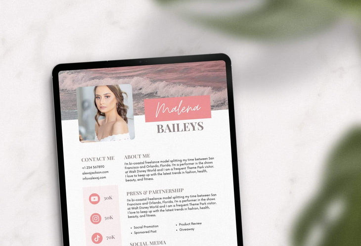 Ladystrategist Malena Baileys Media Kit Canva Template for Influencers instagram canva templates social media templates etsy free canva templates
