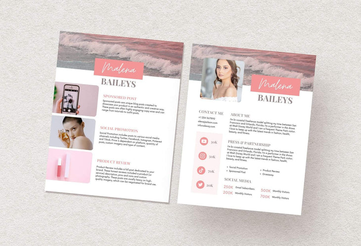 Ladystrategist Malena Baileys Media Kit Canva Template for Influencers instagram canva templates social media templates etsy free canva templates
