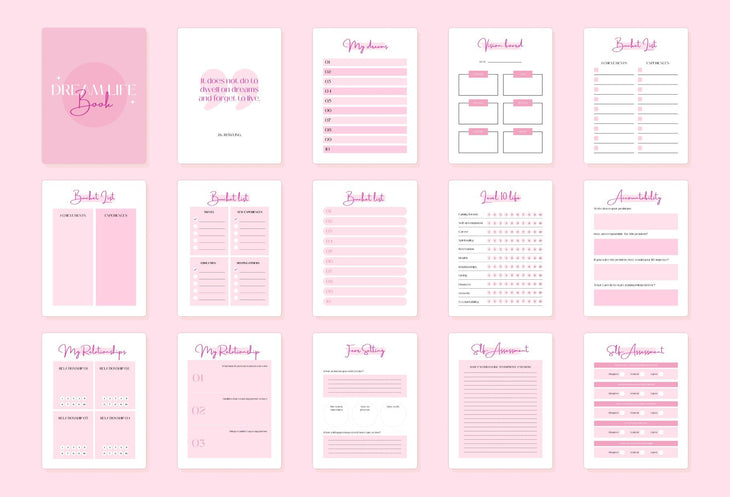 Ladystrategist Manifestation Dream Life Book Canva Template Printable and Editable instagram canva templates social media templates etsy free canva templates