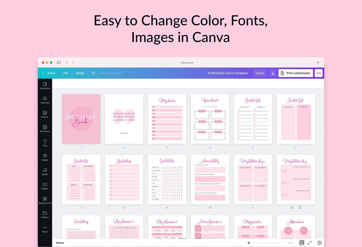 Ladystrategist Manifestation Dream Life Book Canva Template Printable and Editable instagram canva templates social media templates etsy free canva templates