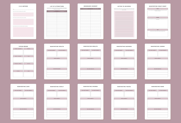 Ladystrategist Manifestation Planner Canva Template Printable and Editable instagram canva templates social media templates etsy free canva templates