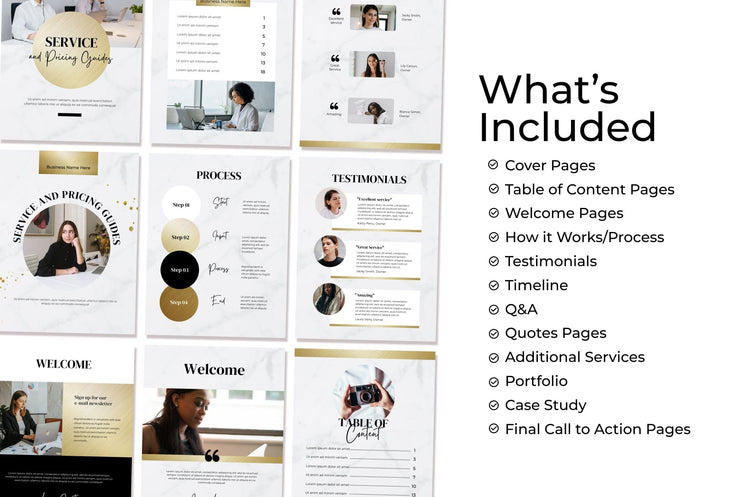 Ladystrategist Marble Gold Service Providers Bundle instagram canva templates social media templates etsy free canva templates