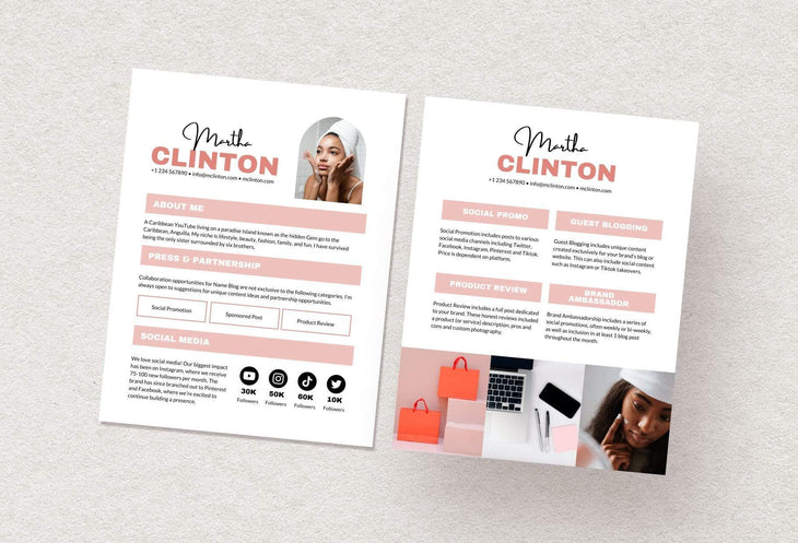Ladystrategist Martha Clinton Media Kit Canva Template for Influencers instagram canva templates social media templates etsy free canva templates