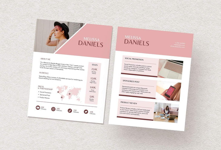 Ladystrategist Melissa Daniels Media Kit Canva Template for Influencers instagram canva templates social media templates etsy free canva templates