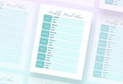 Ladystrategist Middle Blue Green Weekly Meal Planner Printable and Editable Canva Template instagram canva templates social media templates etsy free canva templates