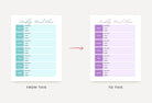 Ladystrategist Middle Blue Green Weekly Meal Planner Printable and Editable Canva Template instagram canva templates social media templates etsy free canva templates