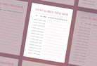 Ladystrategist Nadeshiko Pink Annual Bill Tracker Printable and Editable Canva Template instagram canva templates social media templates etsy free canva templates