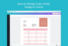 Ladystrategist New York Pink Invoice Canva Template - Printable and Editable instagram canva templates social media templates etsy free canva templates