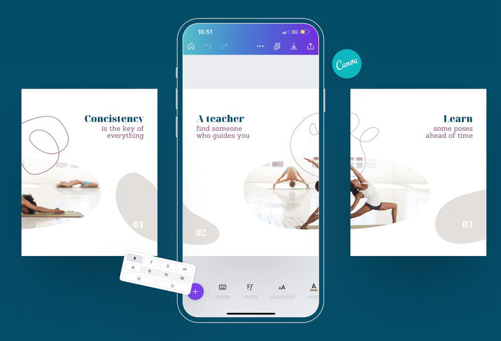 Ladystrategist Nova Fitness 6-Page Carousel Canva Template instagram canva templates social media templates etsy free canva templates