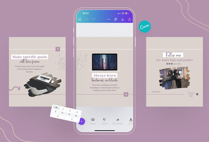 Ladystrategist Olivia Coaching 6-Page Carousel Canva Template instagram canva templates social media templates etsy free canva templates
