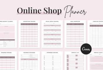 Ladystrategist Online Shop Planner Canva Template instagram canva templates social media templates etsy free canva templates