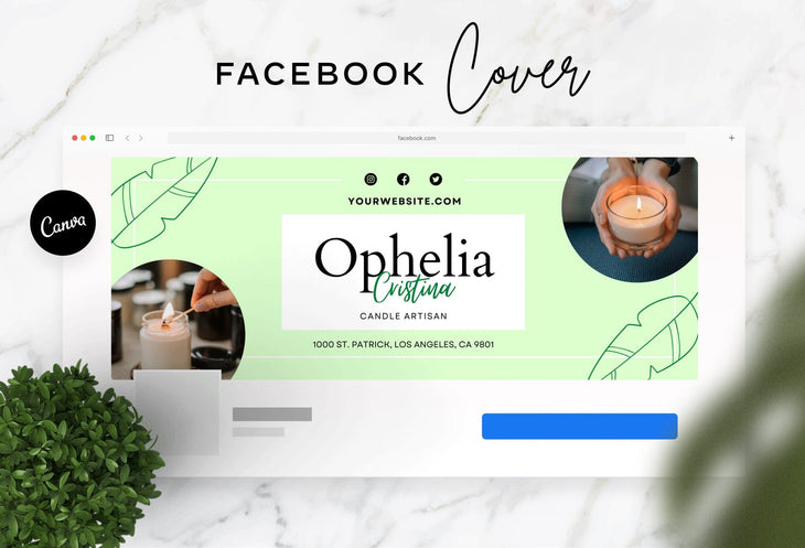 Ladystrategist Ophelia Facebook Cover Canva Template instagram canva templates social media templates etsy free canva templates