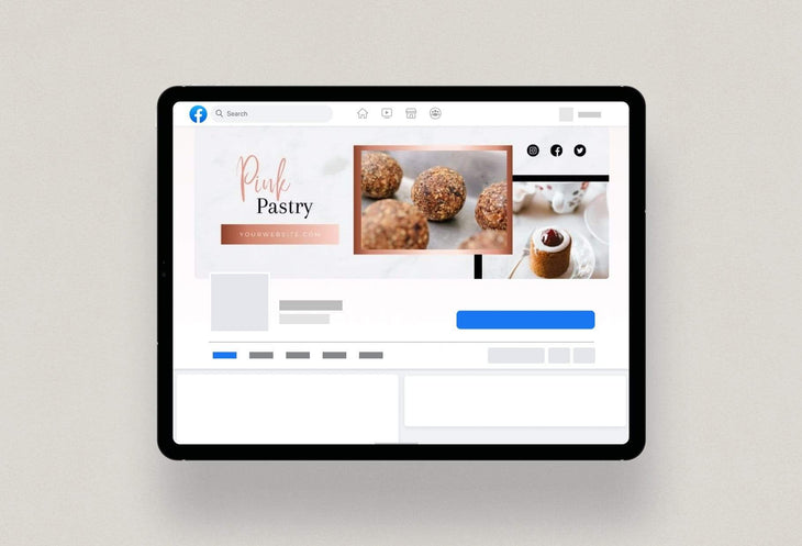 Ladystrategist Pink Pastry Facebook Cover Canva Template instagram canva templates social media templates etsy free canva templates