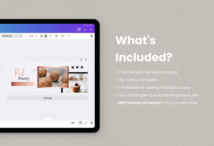 Ladystrategist Pink Pastry Facebook Cover Canva Template instagram canva templates social media templates etsy free canva templates