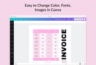 Ladystrategist Pink Pearl Invoice Canva Template Printable and Editable instagram canva templates social media templates etsy free canva templates