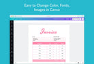 Ladystrategist Printable and Editable Invoice Canva Template Salmon Pink instagram canva templates social media templates etsy free canva templates