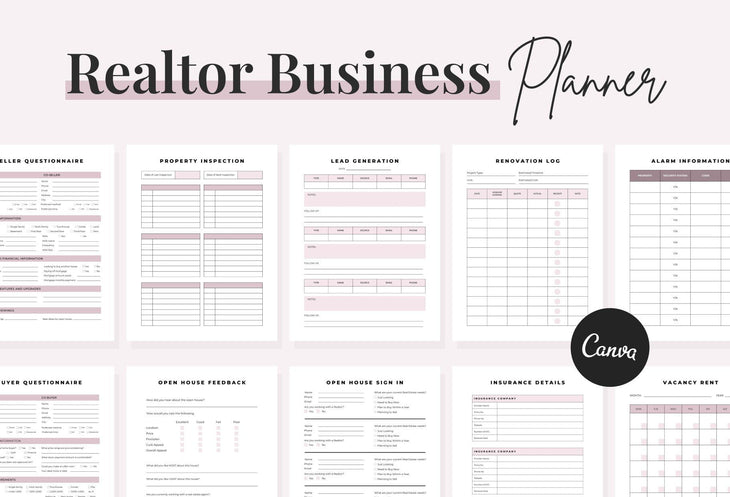 Ladystrategist Realtor Business Planner Canva Template instagram canva templates social media templates etsy free canva templates