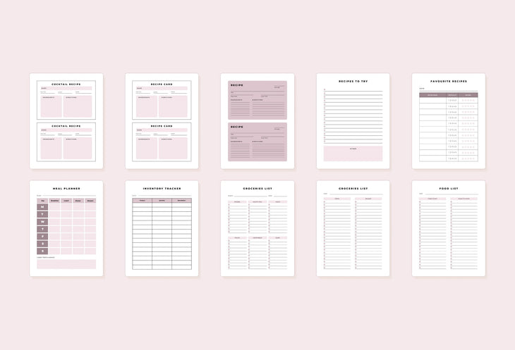 Ladystrategist Recipe Card Bundle Canva Template instagram canva templates social media templates etsy free canva templates