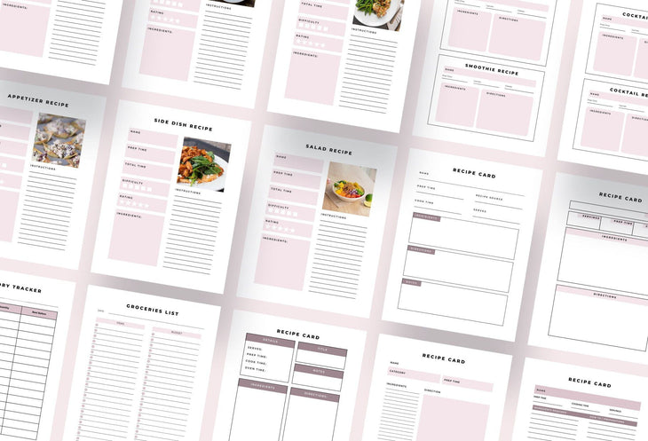 Ladystrategist Recipe Card Bundle Canva Template instagram canva templates social media templates etsy free canva templates