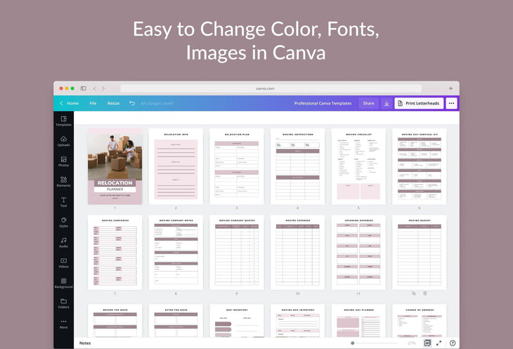 Ladystrategist Relocation Planner Canva Template instagram canva templates social media templates etsy free canva templates