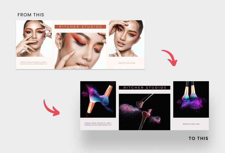 Ladystrategist Ritcher Studios Facebook Cover for Photographers Editable Canva Template instagram canva templates social media templates etsy free canva templates