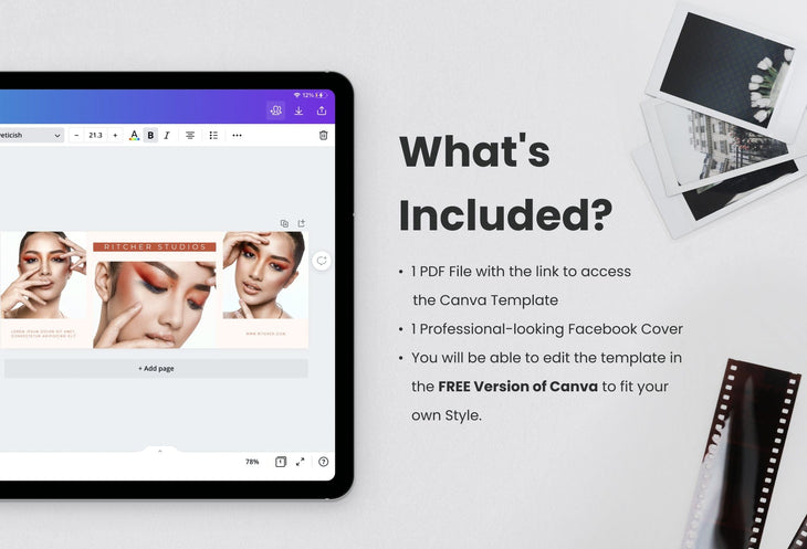 Ladystrategist Ritcher Studios Facebook Cover for Photographers Editable Canva Template instagram canva templates social media templates etsy free canva templates