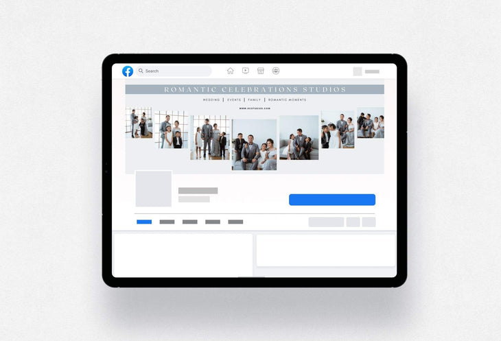 Ladystrategist Romantic Celebrations Facebook Cover for Photographers - Editable Canva Template instagram canva templates social media templates etsy free canva templates