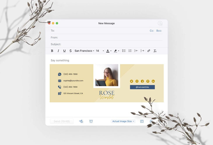 Ladystrategist Rose Email Signature Template Editable Canva Template Rose Gold instagram canva templates social media templates etsy free canva templates
