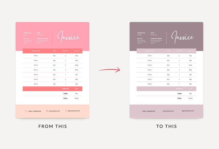 Ladystrategist Roseberry Invoice Canva Template Printable and Editable instagram canva templates social media templates etsy free canva templates