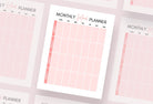 Ladystrategist Salmon Rose Monthly Meal Plan Calendar Printable and Editable Canva Template instagram canva templates social media templates etsy free canva templates
