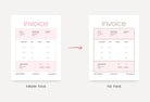 Ladystrategist Snow Pink Invoice Canva Template Printable and Editable instagram canva templates social media templates etsy free canva templates