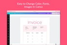 Ladystrategist Snow Pink Invoice Canva Template Printable and Editable instagram canva templates social media templates etsy free canva templates
