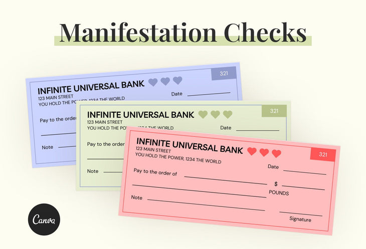 Ladystrategist Spring Bud Manifestation Check Printable and Editable Canva Template instagram canva templates social media templates etsy free canva templates