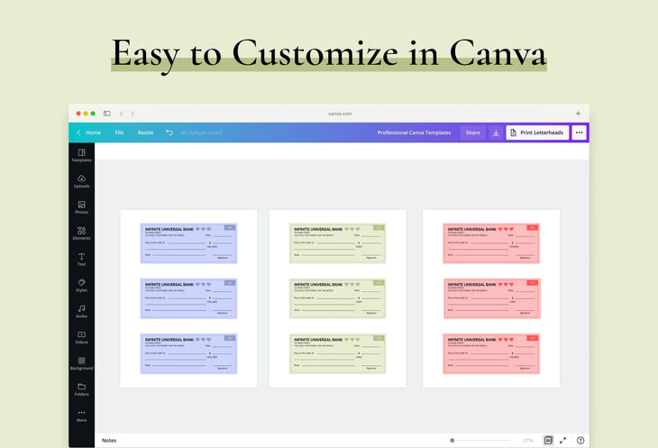 Ladystrategist Spring Bud Manifestation Check Printable and Editable Canva Template instagram canva templates social media templates etsy free canva templates