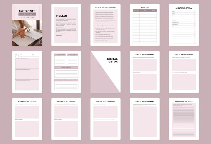 Ladystrategist Switch Off Journal Canva Template instagram canva templates social media templates etsy free canva templates