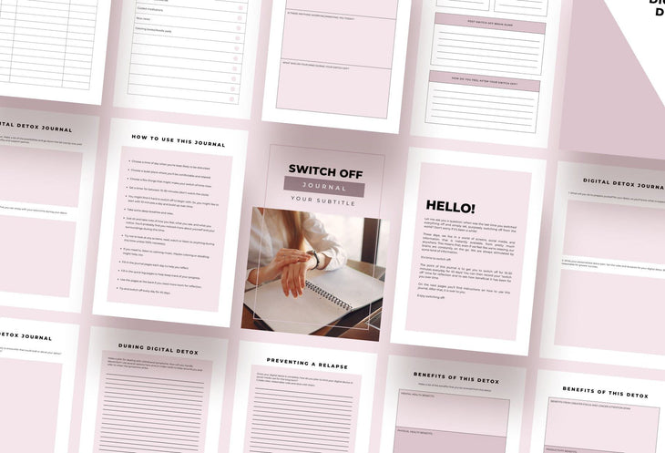Ladystrategist Switch Off Journal Canva Template instagram canva templates social media templates etsy free canva templates