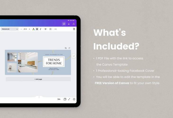 Ladystrategist Trends for home Facebook Cover Canva Template instagram canva templates social media templates etsy free canva templates