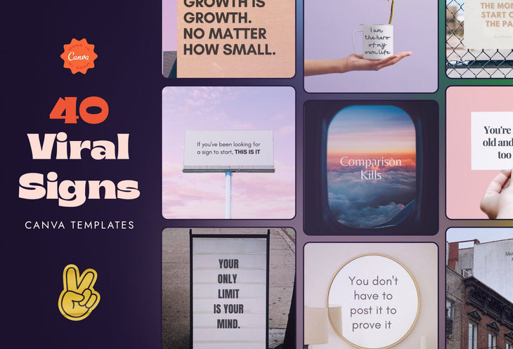 Ladystrategist Viral Signs Social Media Canva Templates to Boost Engagement instagram canva templates social media templates etsy free canva templates