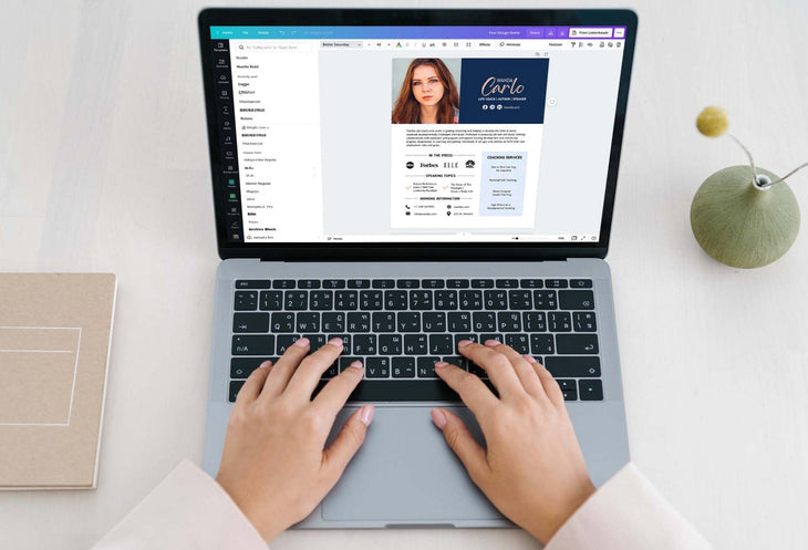 Ladystrategist Wanda Speaker One-Sheet Canva Template instagram canva templates social media templates etsy free canva templates