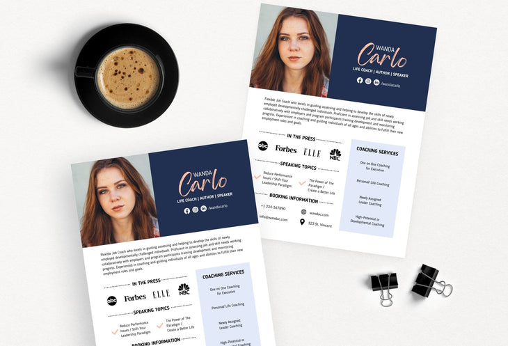 Ladystrategist Wanda Speaker One-Sheet Canva Template instagram canva templates social media templates etsy free canva templates