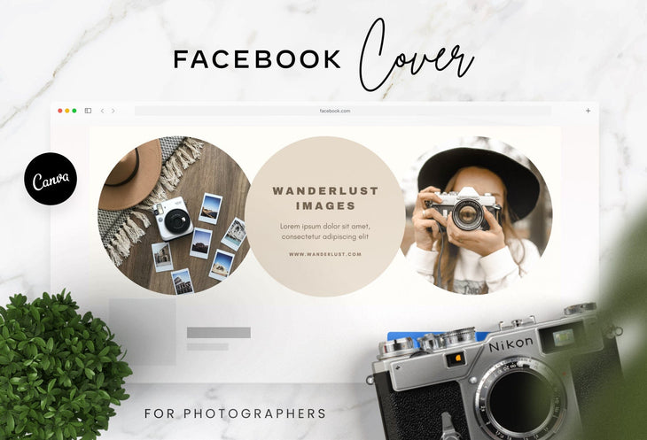 Ladystrategist Wanderlust Images Facebook Cover for Photographers Editable Canva Template instagram canva templates social media templates etsy free canva templates