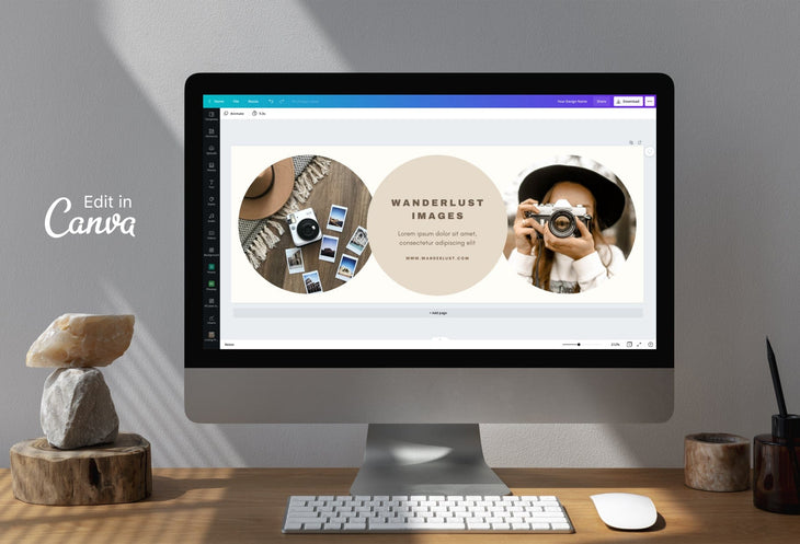 Ladystrategist Wanderlust Images Facebook Cover for Photographers Editable Canva Template instagram canva templates social media templates etsy free canva templates