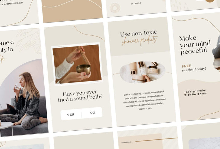 Ladystrategist Wellness Coach - 97 Done-for-You Wellness Instagram Stories - Fully Editable Canva Templates instagram canva templates social media templates etsy free canva templates