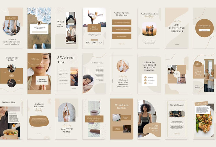 Ladystrategist Wellness Coach - 97 Done-for-You Wellness Instagram Stories - Fully Editable Canva Templates instagram canva templates social media templates etsy free canva templates